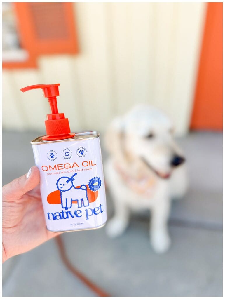 Omega Oil from Native Pet to help dog's skin and coat health